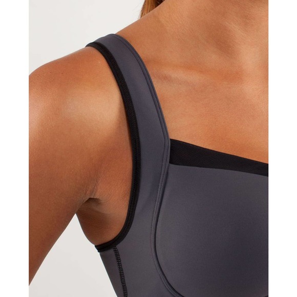 Lululemon Ta Ta Tamer Sports Bra 36C Gray Coal Black Adjustable - Picture 9 of 13